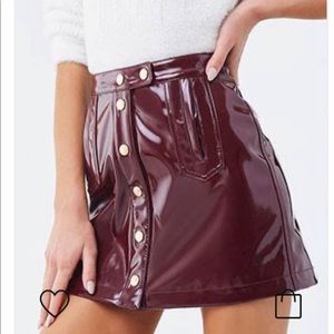 NWT Faux Patent Leather Mini Skirt